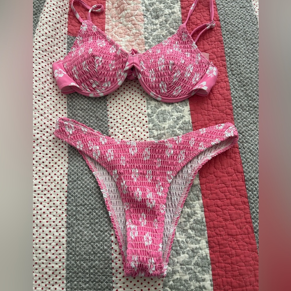 Pink Floral Bikini Set